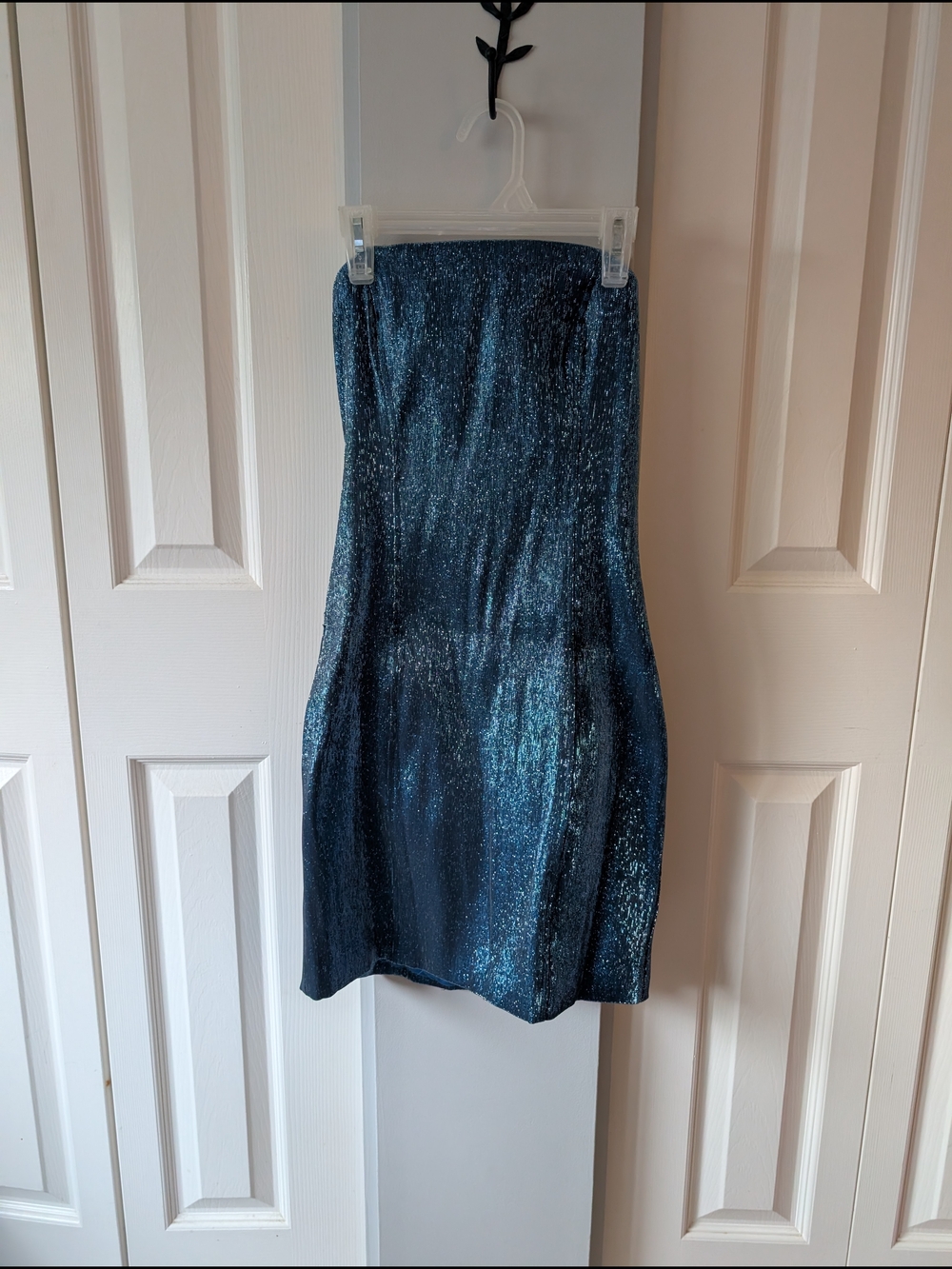 H&M Strapless Shimmer Navy Blue Party Dress